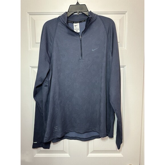 Size L Nike Pinnacle Running Division Water Repellent Blue Top Mens FZ1121-437 - Picture 1 of 3